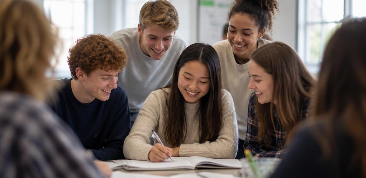 Students collaborating